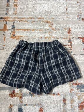 SHEIN Black Plaid High-Waist Shorts